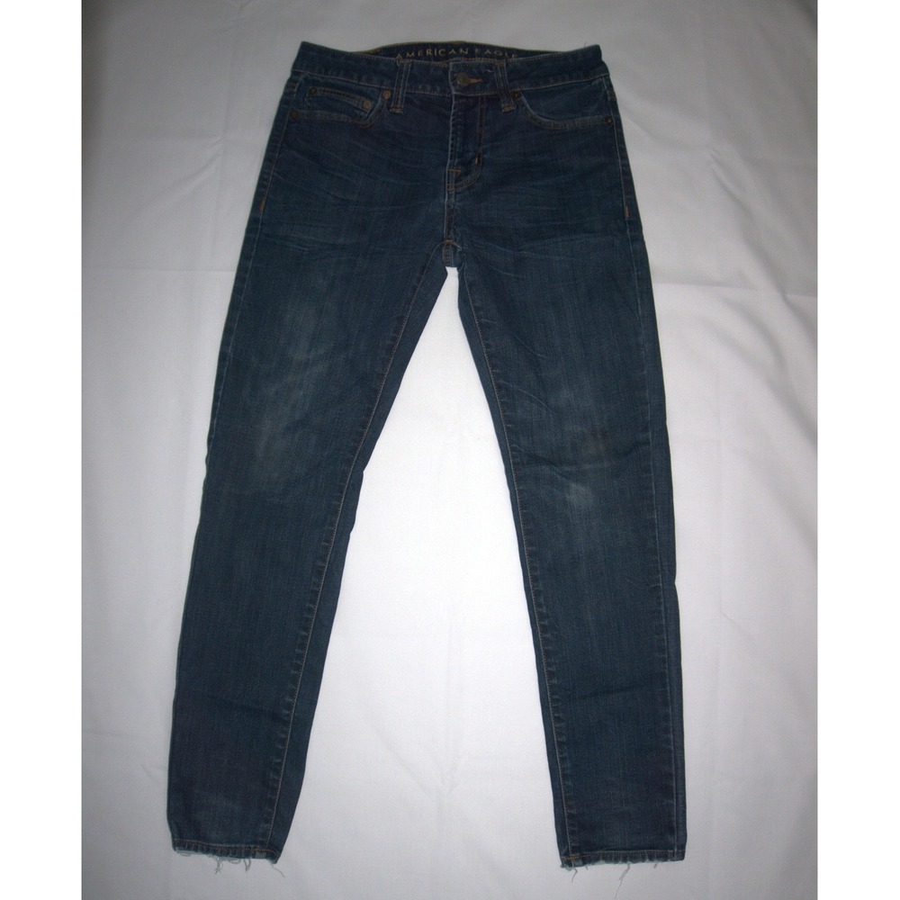 American Eagle 30x30 Dark Wash Flex Denim Jeans Raw Hem